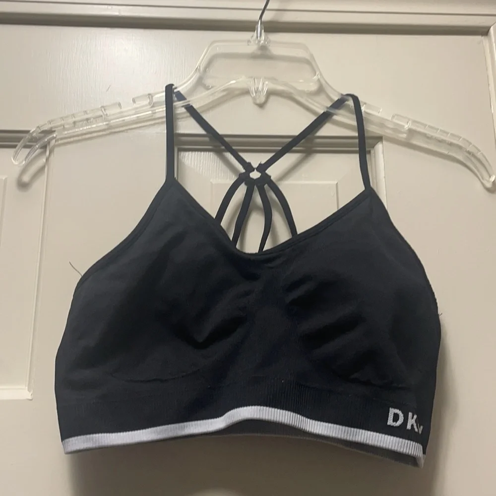 DKNY Sport Womens Black Strappy Seamless Low-Impact Padded Sports Bra Si… #7